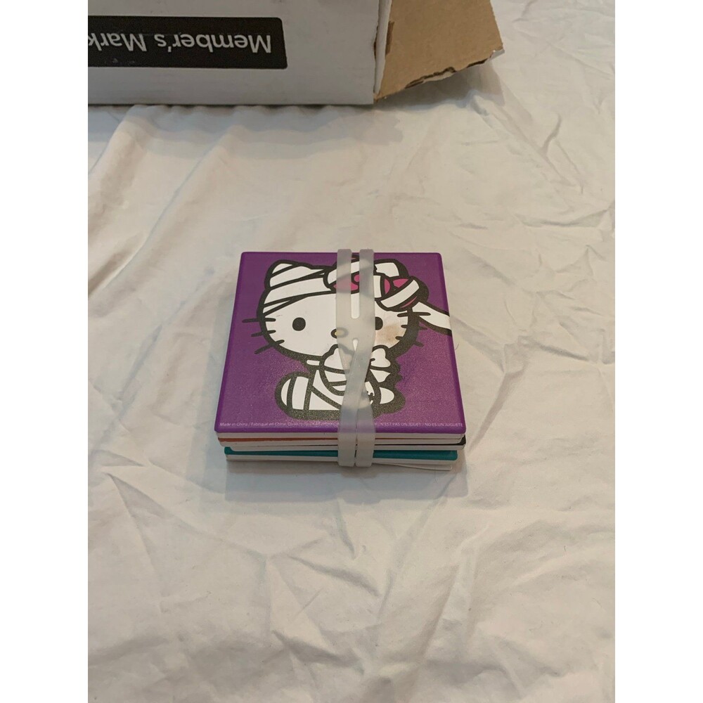 Hello Kitty Ceramic Coaster Set (4 pcs) Mummy Vampire Skeleton Frankenstein